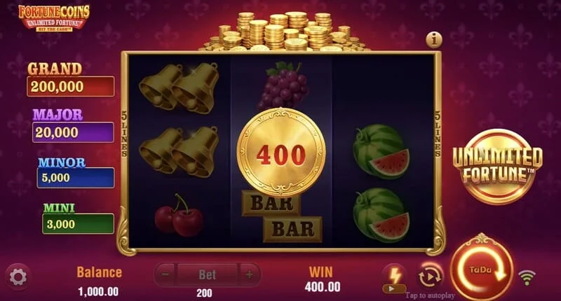 Fortune Coins Unlimited Fortune – krog Lock & Respin s kovanci